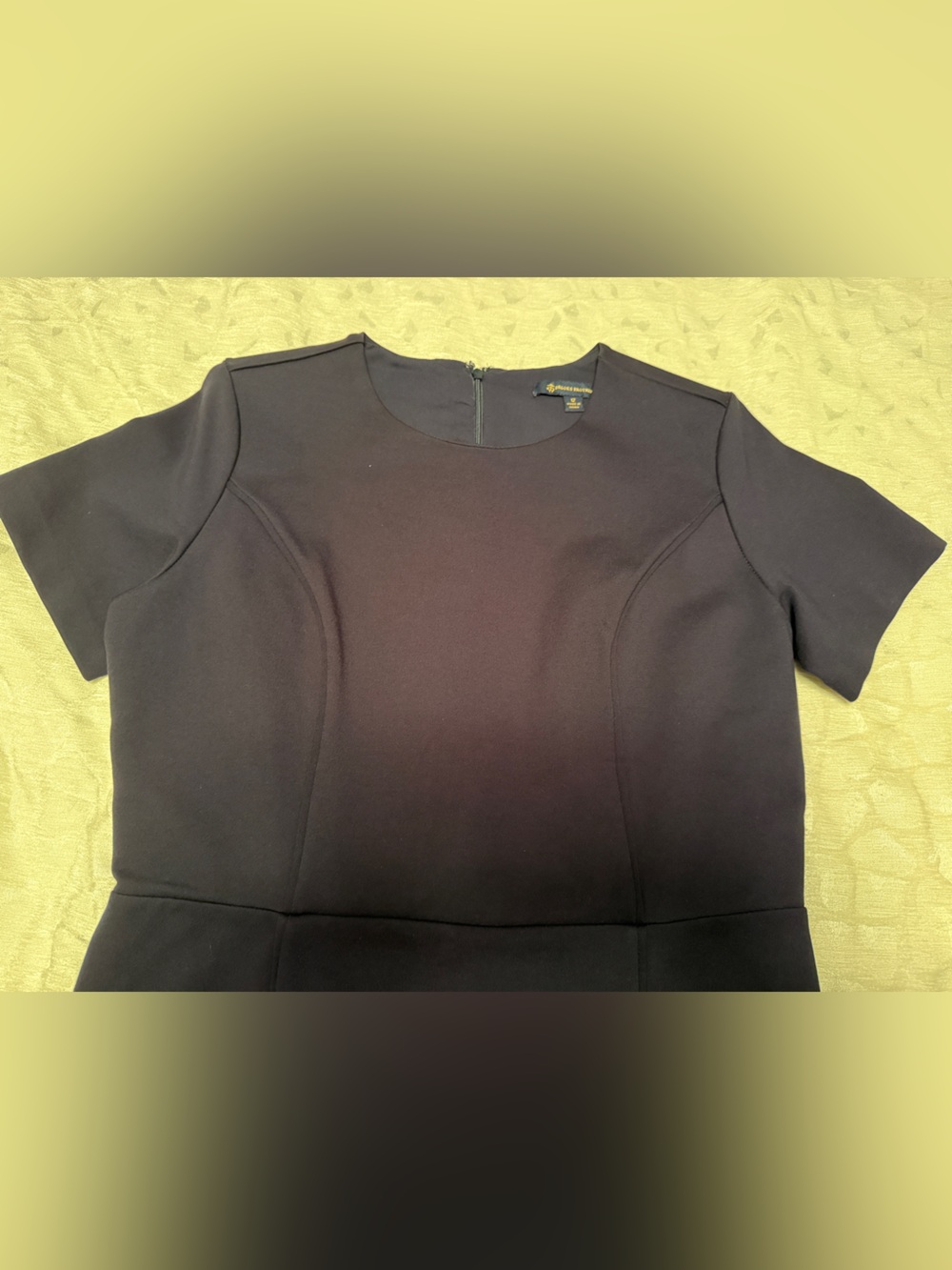 Like New, Brooks Brothers Black Short-Sleeve Midi Sheath Dress - Picture 3 of 5
